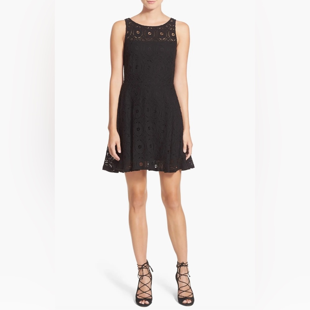 BB Dakota Renley Lace Fit & Flare Minidress